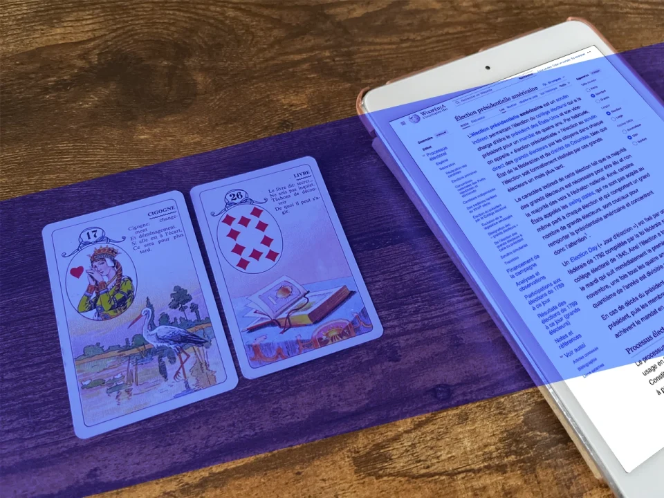 Les cartes de la Cigogne et du Livre du Petit Lenormand indiquait le gagnant