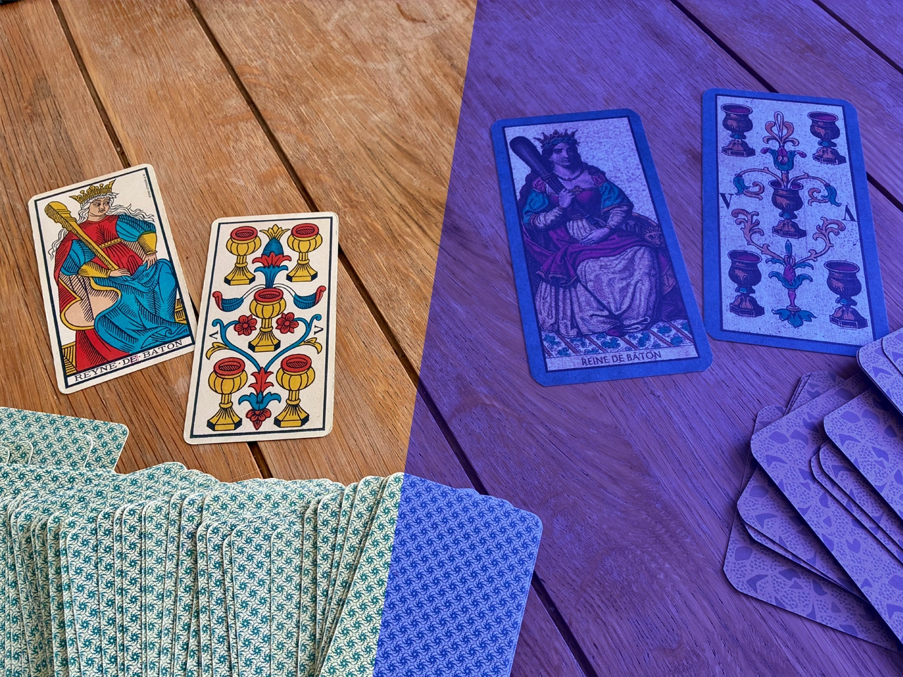 2 jeux de tarots identiques